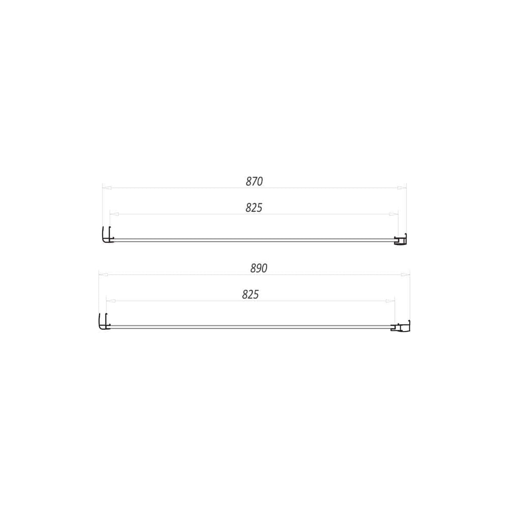 High-quality bathroom drawer dimensions technical drawing with measurements in millimetres, showcasing modern storage solutions for quality Bubly Bathrooms installations.