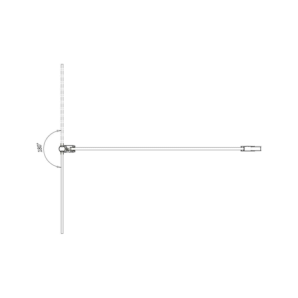 Flexible shower arm with adjustable 180-degree rotation, ideal for modern bathroom shower setups, compatible with various shower heads, and designed for easy installation.