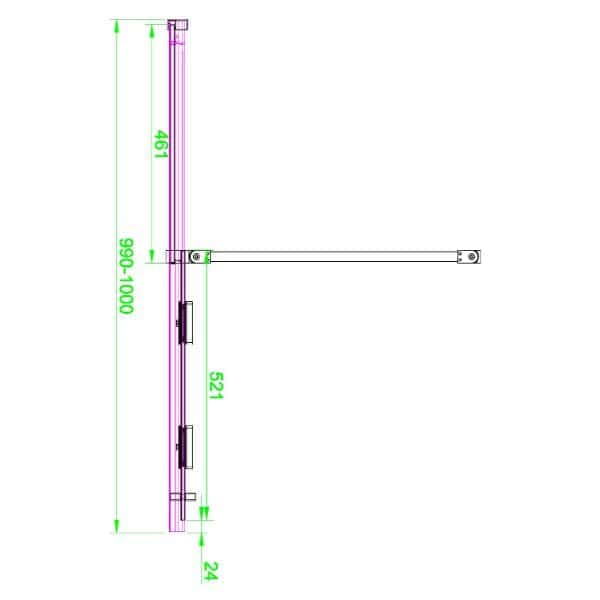 96mm bathroom installation wall bracket with adjustable arm for secure mounting. Ideal for bathroom fixtures, offering sturdy support and reliable performance. Suitable for various bathroom design setups.