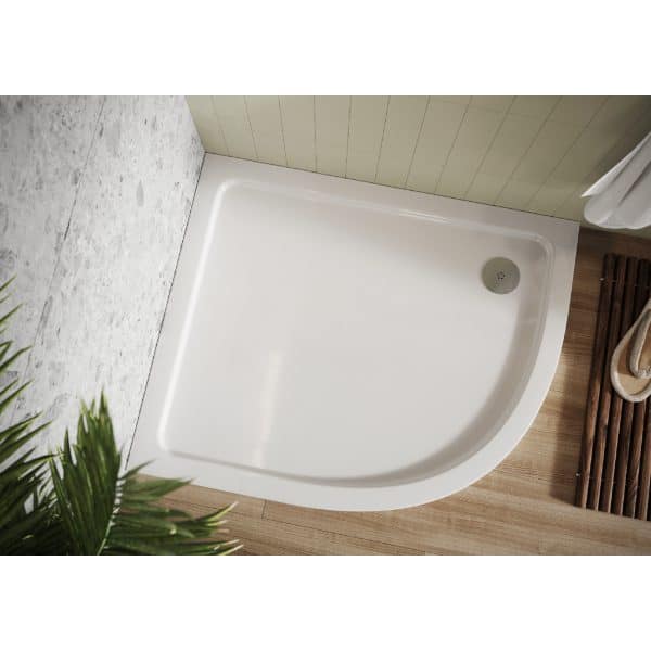 Shower tray from Bubly Bathrooms with sleek white design, perfect for modern bathroom refurbishments. Durable and easy to install, ideal for ensuring a stylish and functional shower area.