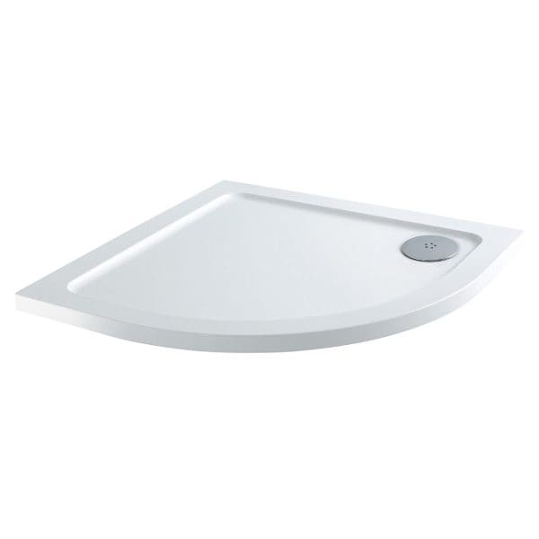 Shower tray for modern bathrooms with a sleek white finish and anti-slip surface for safety.