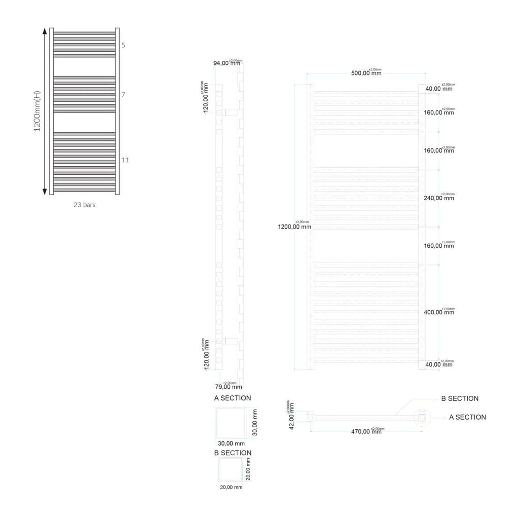 Elegant towel radiator with modern design, ideal for stylish bathrooms and space-saving heating solutions in UK homes, made from durable materials for long-lasting use.
