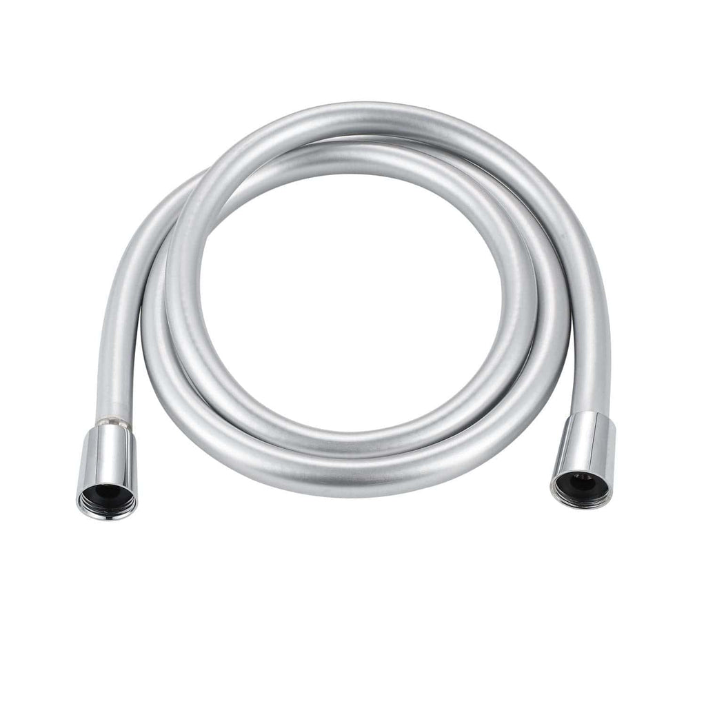 Flexible silver shower hose for bathroom fixtures, compatible with various showerheads and fittings, durable and easy to install for modern bathroom upgrades.