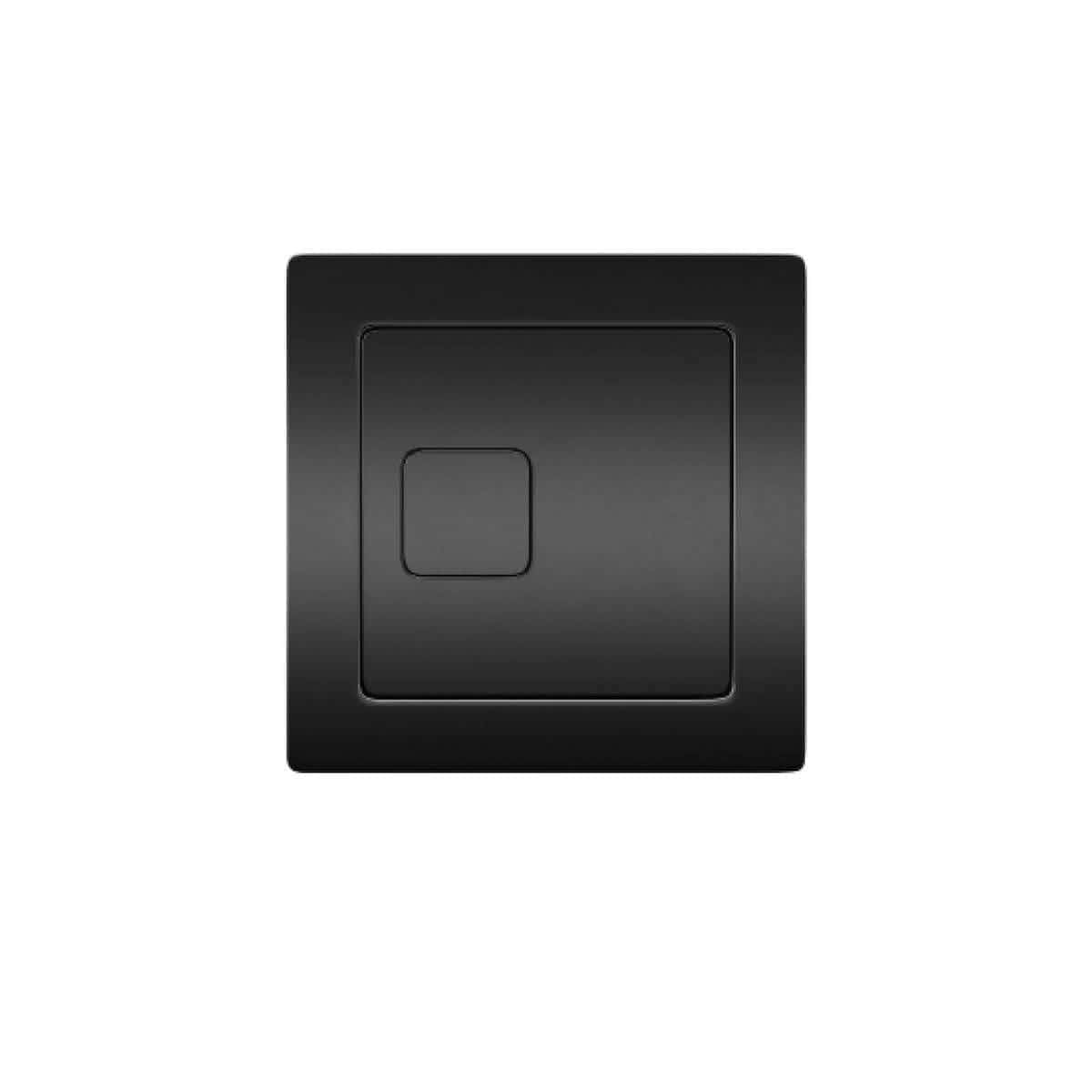Black modern bathroom switch from Bubly Bathrooms with sleek design.