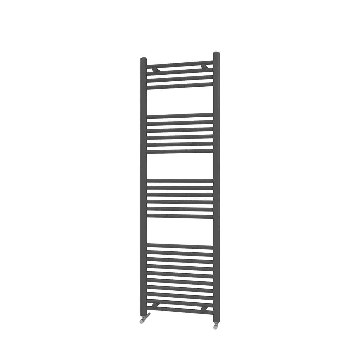 Modern black heated towel rail ideal for contemporary bathroom decor, providing efficient drying and warmth, made from durable materials with easy installation.