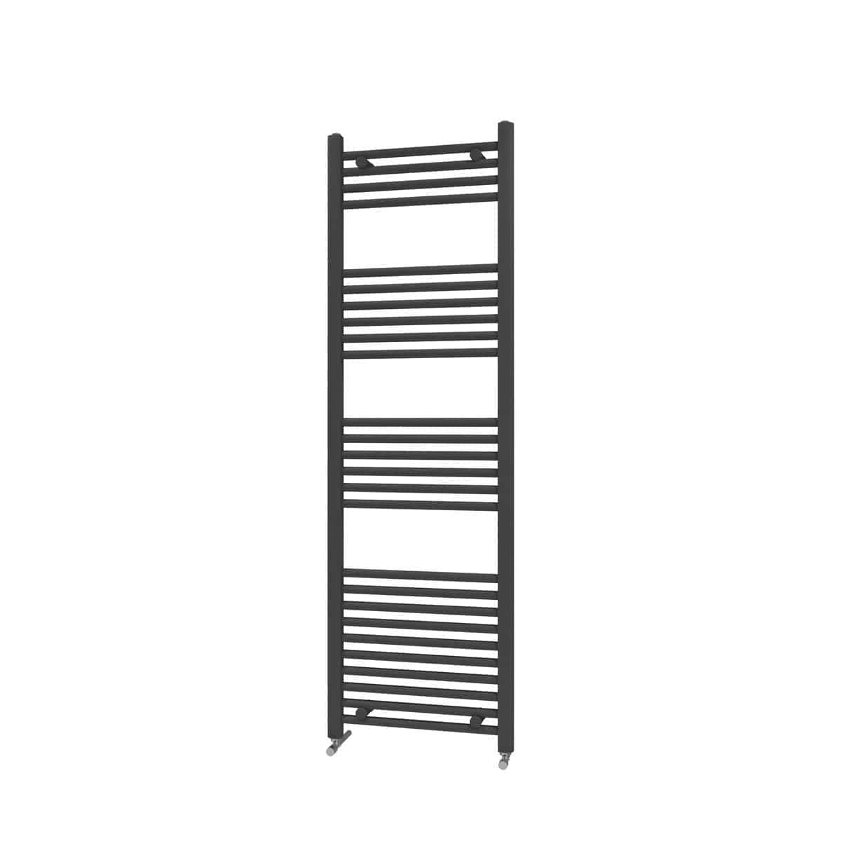 Elegant black heated towel rail from Bubly Bathrooms, designed for modern bathrooms, offering efficient towel drying and heating. Perfect for adding style and warmth to your bathroom space.