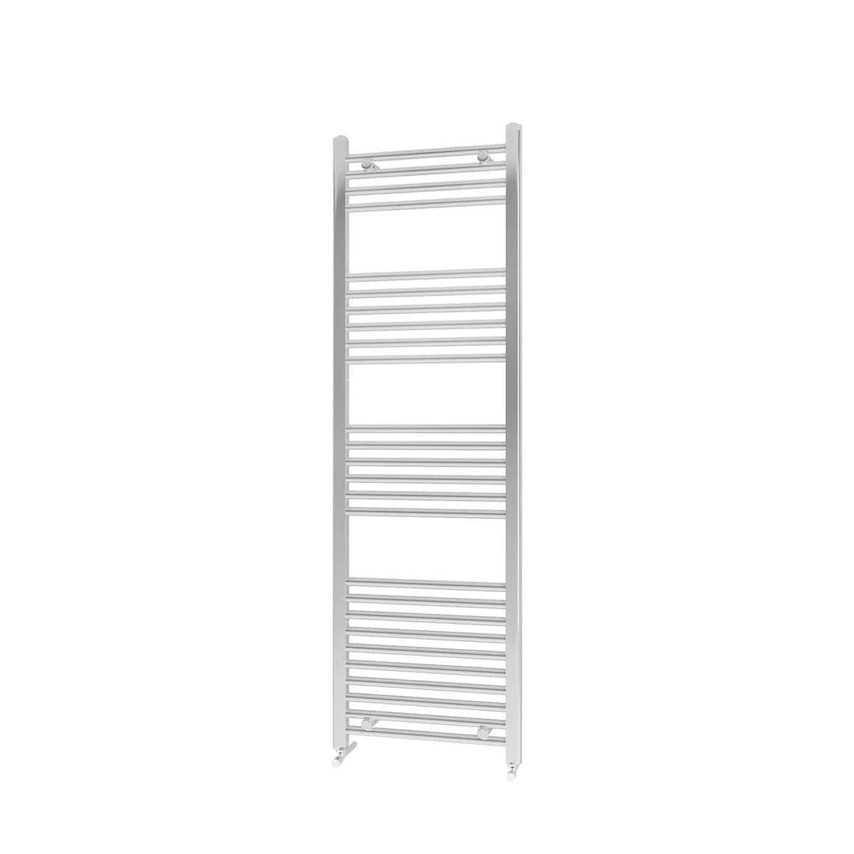 Heavy-duty white heated towel rail, modern design, ideal for bathroom heating and drying towels, easy to install and maintain. Perfect for enhancing bathroom comfort and style.