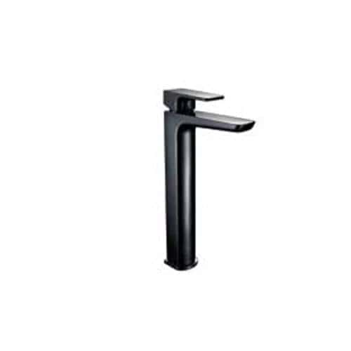 Sleek black bathroom basin tap with modern design, ideal for contemporary bathrooms and creating a stylish, functional focal point. Perfect for enhancing bathroom decor while offering reliable water control.