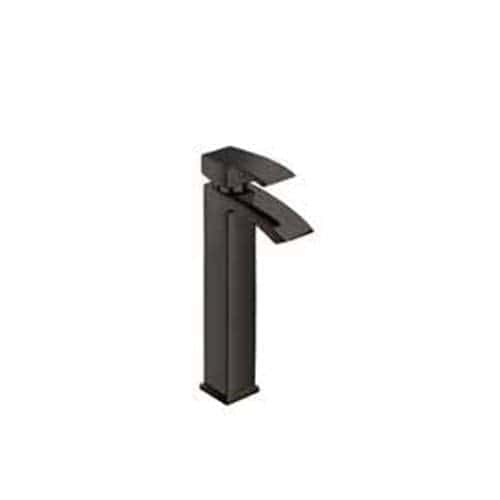 Sleek black bathroom tap with modern design, ideal for contemporary bathroom fixtures and fittings. Perfect for upgrading your bathroom with stylish tapware.
