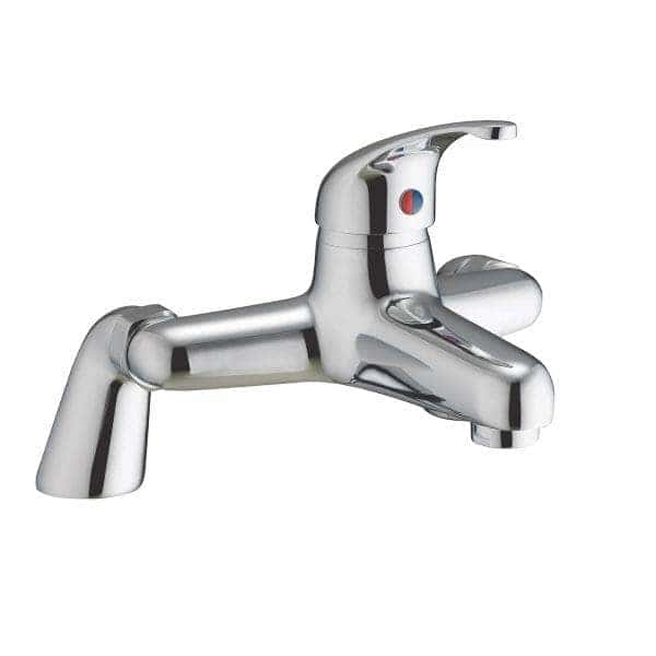 Chrome bathroom mixer tap with lever handle, ideal for modern Bubly bathrooms, featuring easy control for hot and cold water. Perfect for replacing or upgrading your bathroom fixtures.
