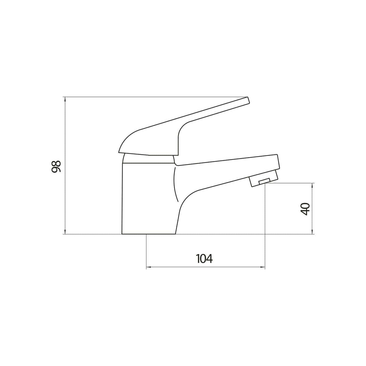 Modern bathroom faucet with sleek design, chrome finish, and easy-to-use lever handle, ideal for contemporary bathrooms and en suites. Easy installation with precise measurements for perfect fit.
