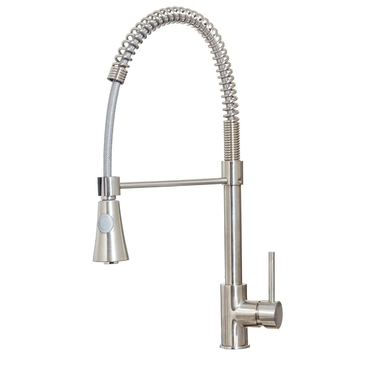 Flexible kitchen tap with pull-down spray, single lever control, stainless steel finish, and ergonomic design for modern bathroom and kitchen renovations.