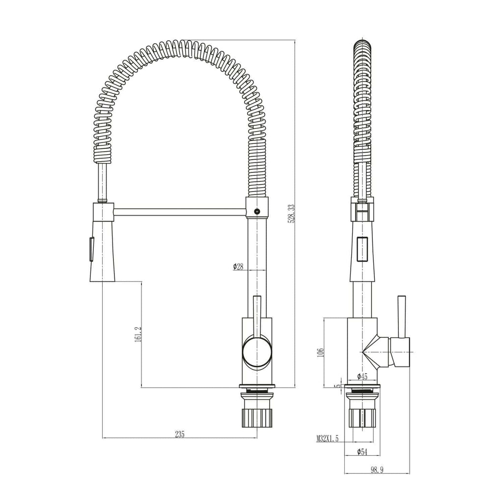Flexible kitchen tap with spring design, high arc, and single lever, ideal for modern Bubly bathrooms, providing ease of use and a sleek look. Perfect for enhancing your kitchen or bathroom aesthetic.