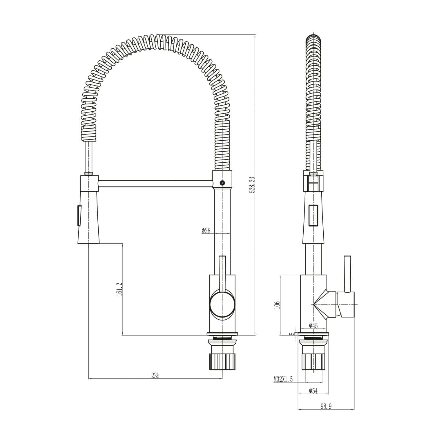 Flexible kitchen tap with spring design, high arc, and single lever, ideal for modern Bubly bathrooms, providing ease of use and a sleek look. Perfect for enhancing your kitchen or bathroom aesthetic.