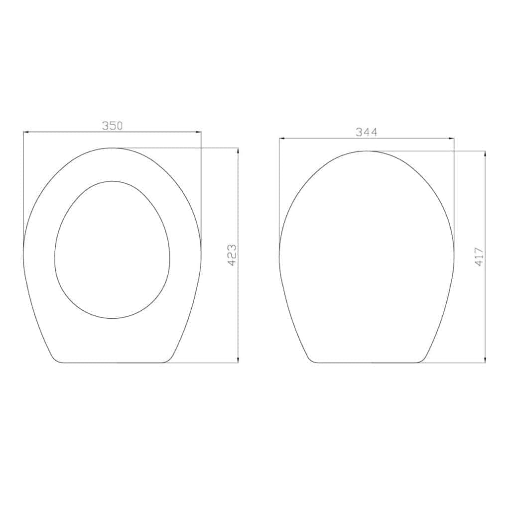 Elegant modern toilet design in white ceramic with detailed dimensions, ideal for contemporary bathrooms, showcasing sleek, space-efficient features and timeless style.