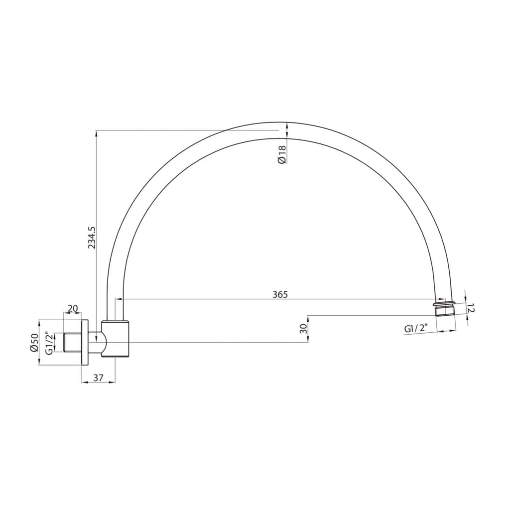 High-quality technical drawing of a Bubly bathroom tap with detailed measurements and specifications for installation and design. Suitable for modern bathroom renovation projects.