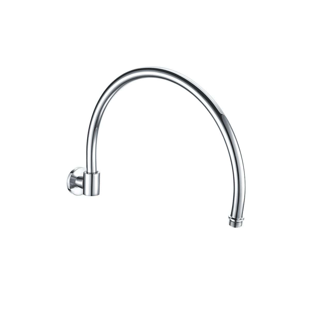 Polished chrome kitchen or bathroom tap spout, curved fixture for water flow, modern plumbing accessory for quality bathroom renovation, bubly.co.uk featured product.