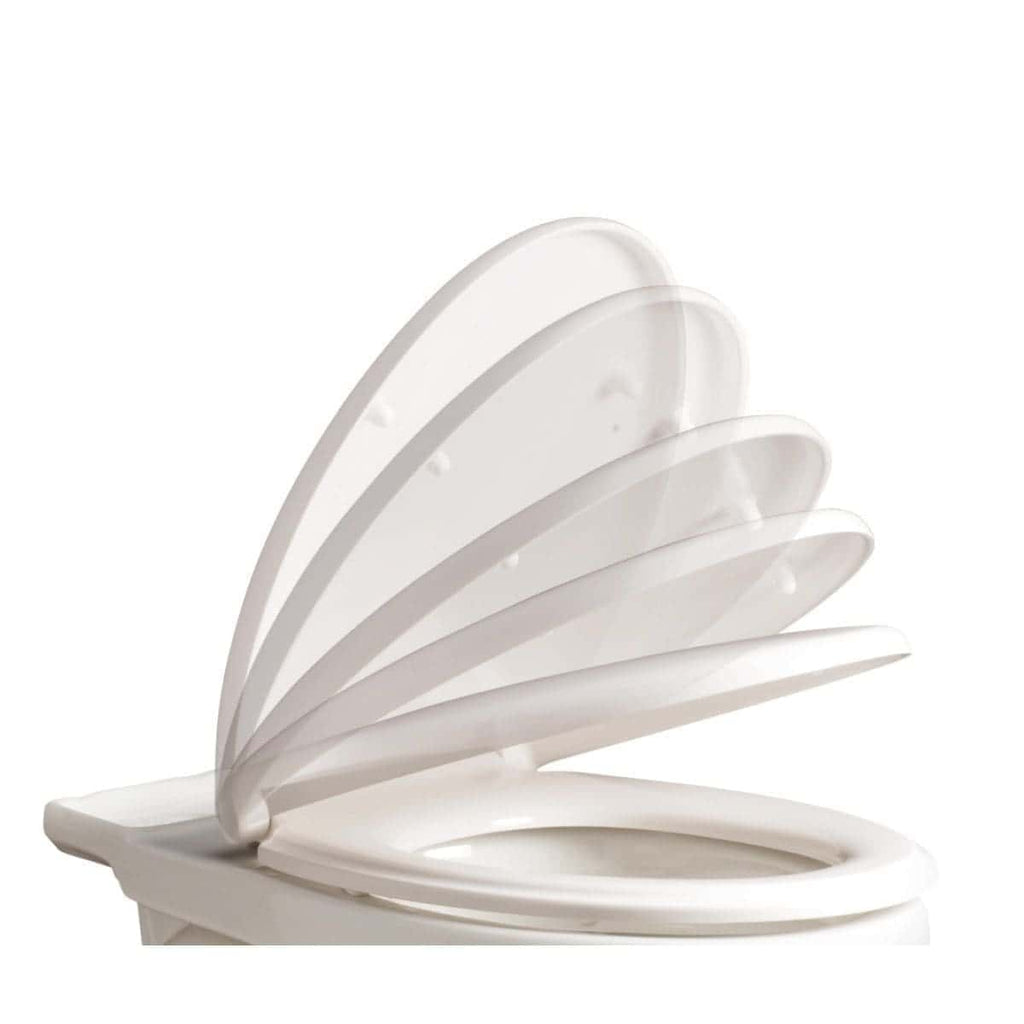 Lightweight white toilet seat lids showcasing modern bathroom design, easy to install, durable, and ideal for enhancing bathroom comfort and style. Perfect for residential or commercial bathroom upgrades.