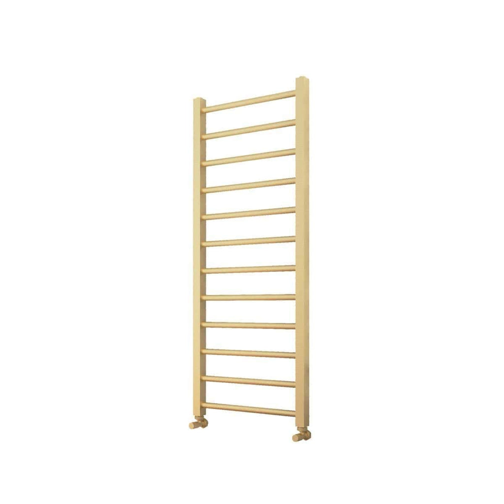 Wooden bathroom ladder towel radiator for heated towel rails and bathroom decor, with wheels for easy mobility. Ideal for bathroom heating, towel drying, and contemporary bathroom style.
