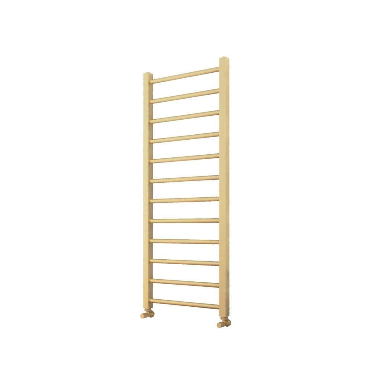 Wooden bathroom ladder towel radiator for heated towel rails and bathroom decor, with wheels for easy mobility. Ideal for bathroom heating, towel drying, and contemporary bathroom style.