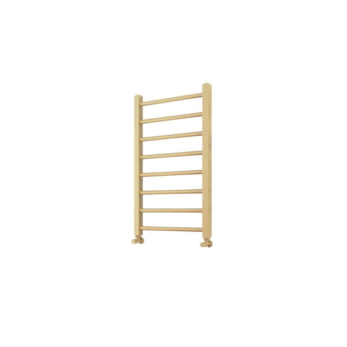 Cream wooden radiator towel rail for bathroom heating and drying towels in modern bathroom designs. Durable, stylish, and space-saving solution for your bathroom heating needs.