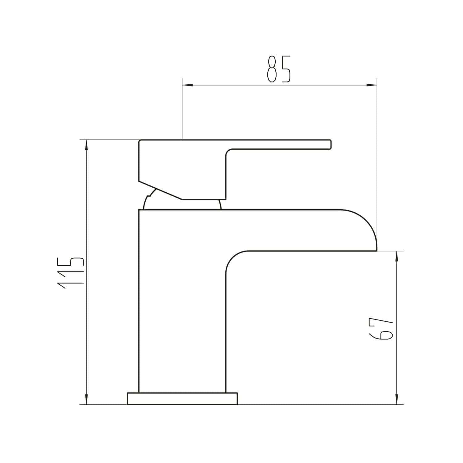 Sleek modern bathroom faucet with clean lines, designed for style and functionality in contemporary bathrooms. Suitable for sinks requiring precise and durable tap fittings.
