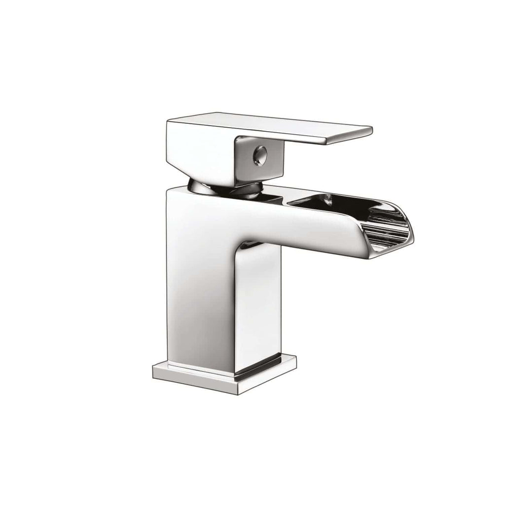 Sleek modern chrome bathroom basin mixer tap with a minimalist design, perfect for contemporary bathroom decor. Durable, easy to operate, ideal for stylish bathroom upgrades.