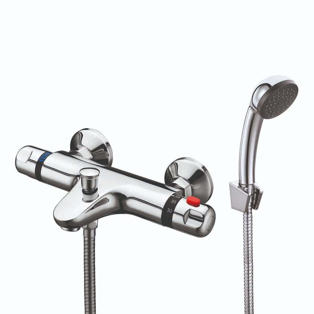 Modern Chrome Shower Mixer Tap with Handheld Spray, Durable and Easy to Use for Bathroom Renovation and Plumbing Accessories.