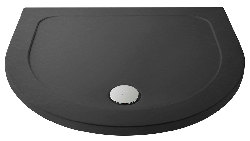 Sleek black square bathroom sink with a modern round drain, made from durable stone material, ideal for contemporary bathroom designs.
