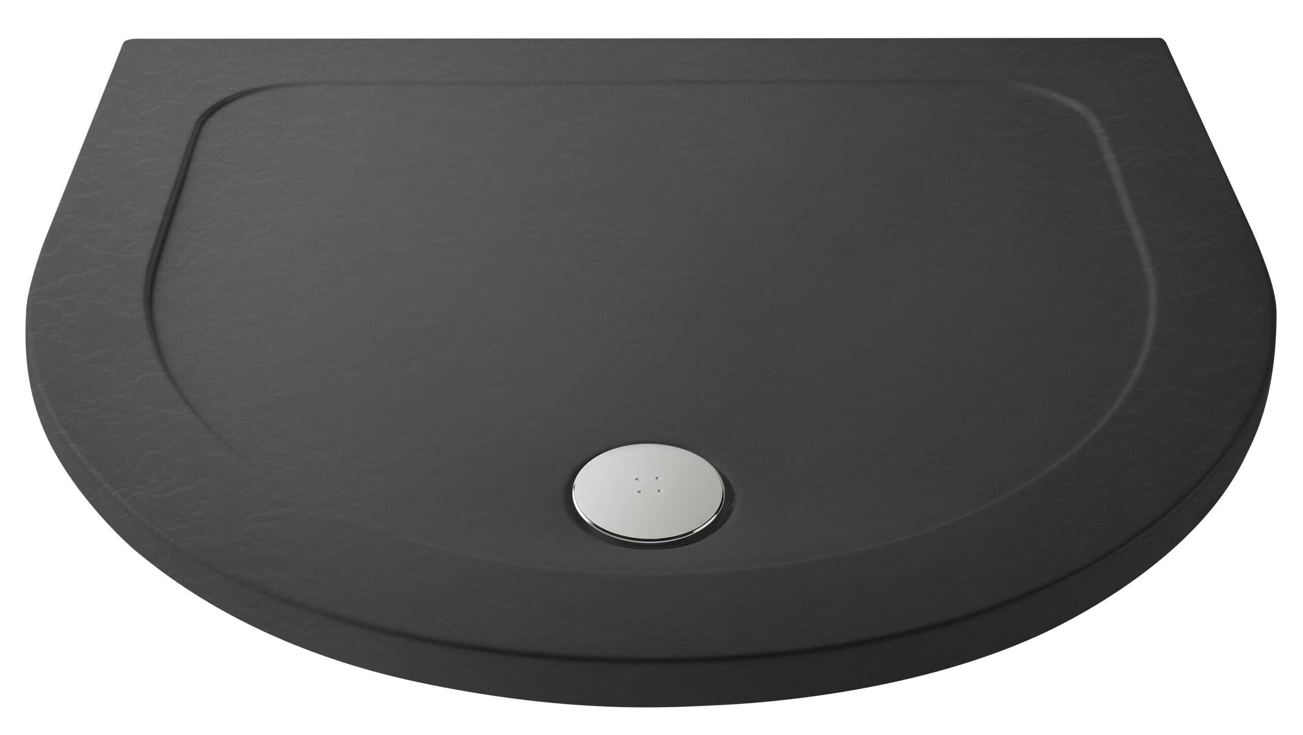 Sleek black square bathroom sink with a modern round drain, made from durable stone material, ideal for contemporary bathroom designs.
