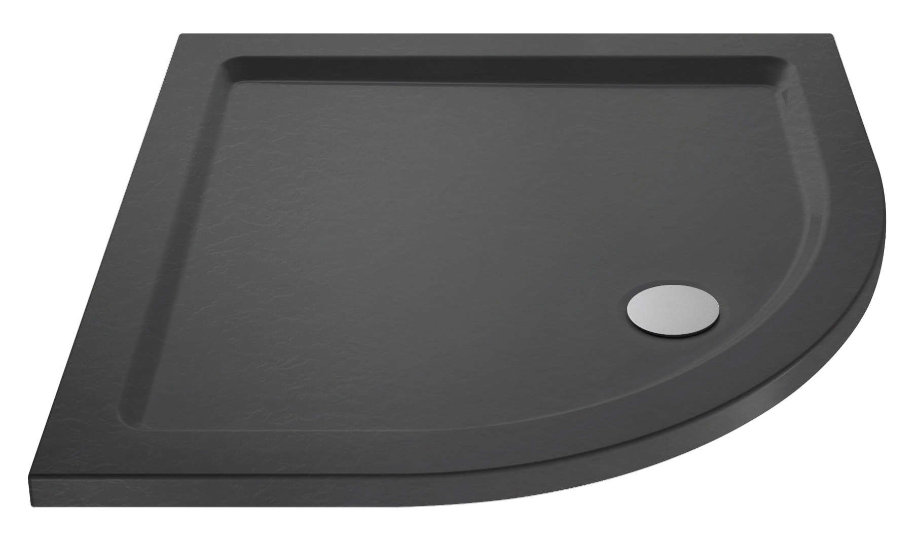 Sleek black bathroom shower tray with a minimalist design, perfect for modern-inspired bathrooms and shower enclosures. Durable, easy to clean, and stylish for a contemporary bathroom upgrade.
