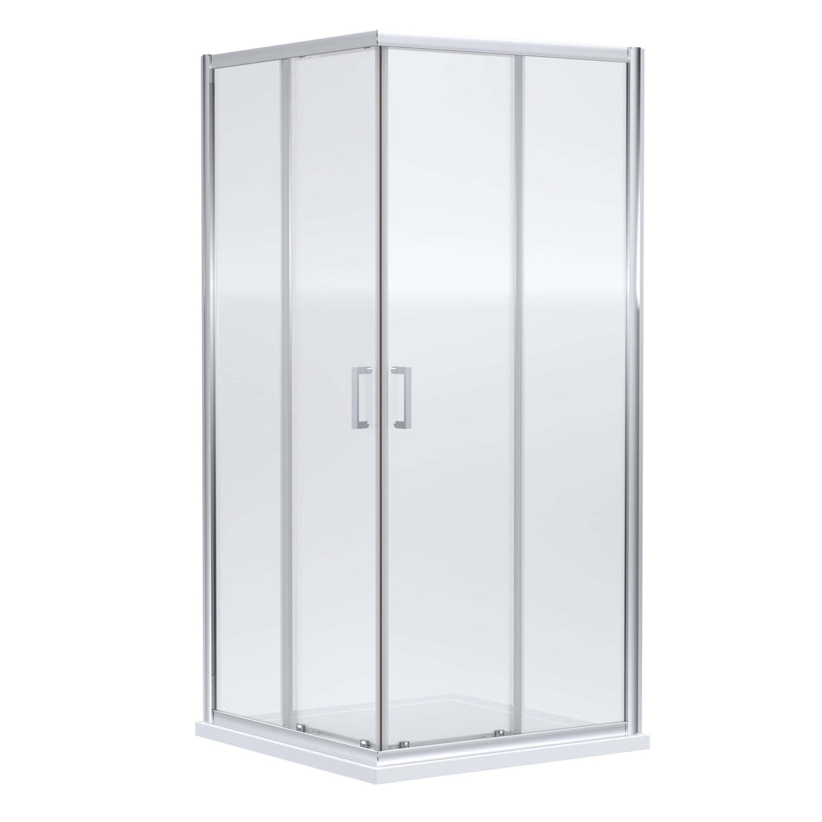 Nuie 2 Door Corner Entry Shower Enclosure - 6mm Glass - Chrome