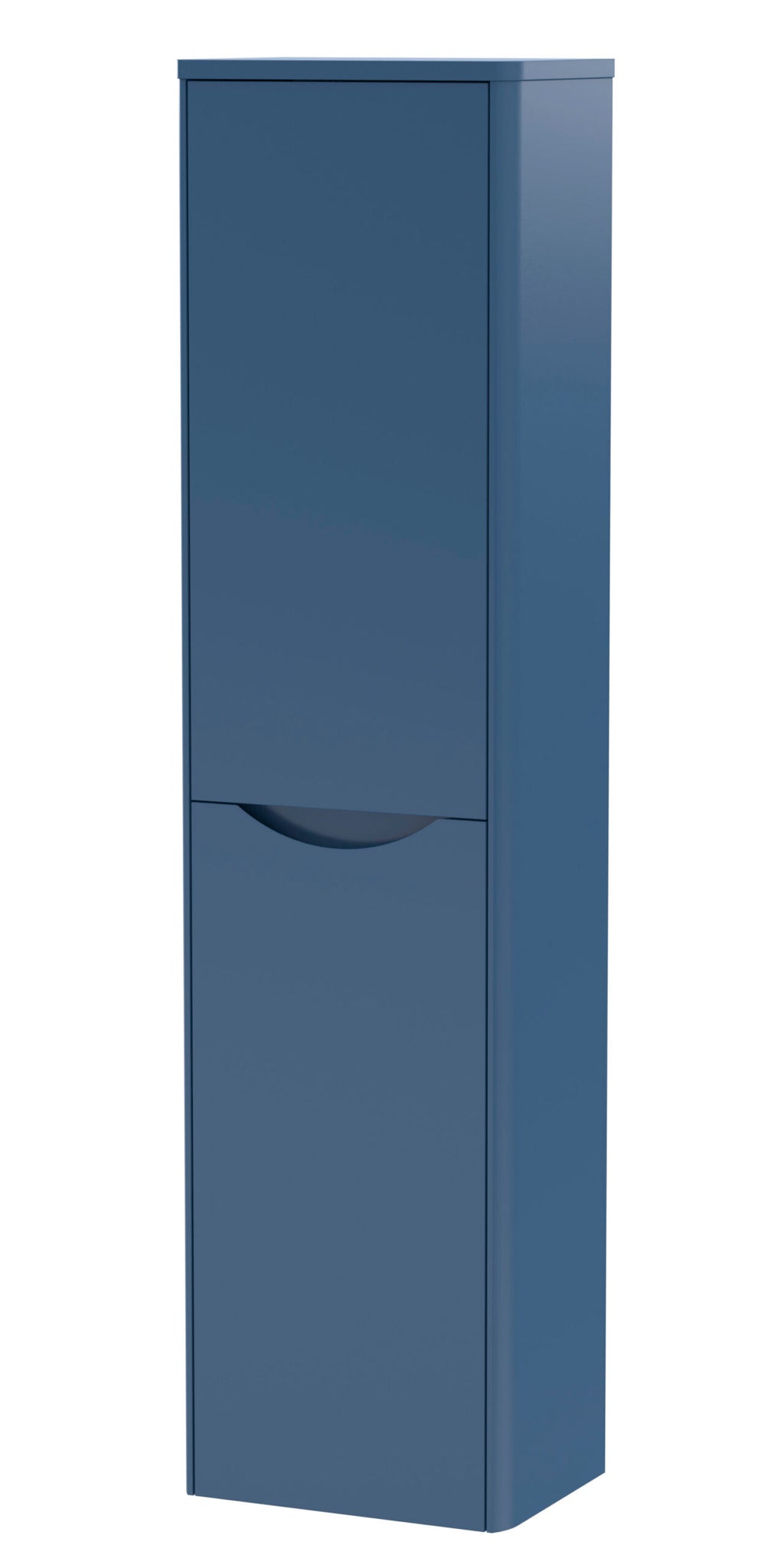 Blue bathroom storage cabinet with sleek modern design, ideal for bathroom organisation and space-saving solutions. Durable, stylish, perfect for contemporary bathroom decor.