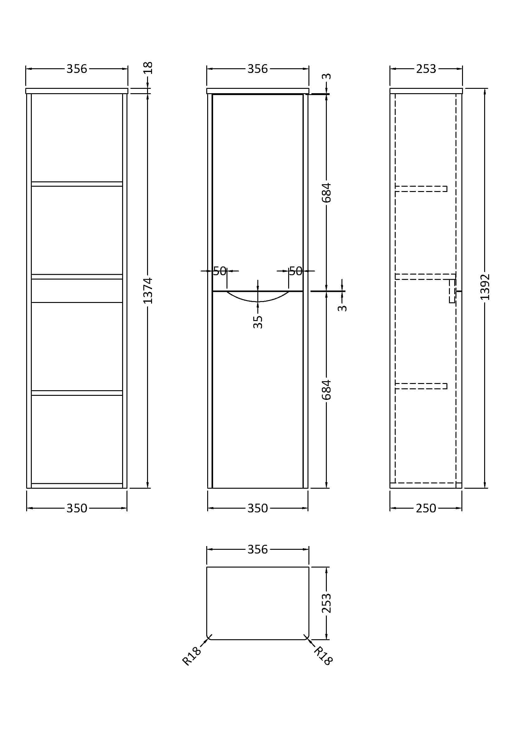 Versatile bathroom storage cabinet with shelves and adjustable height, ideal for modern bathrooms; designed by Bubly Bathrooms for efficient space utilisation.