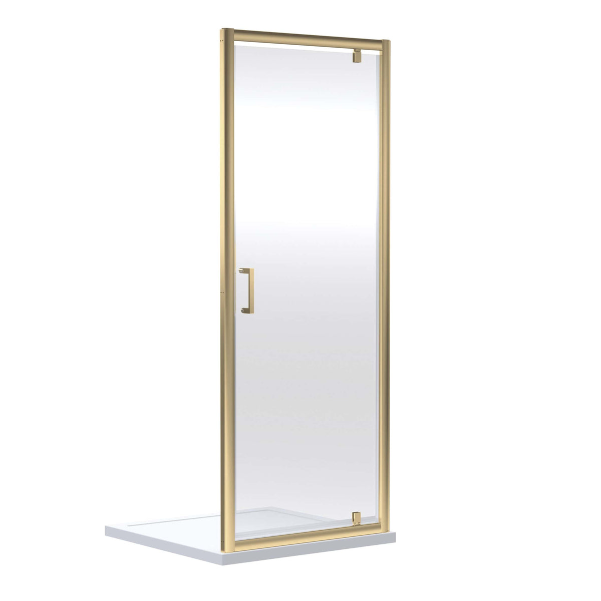 Nuie Rene Recessed Pivot Shower Door - Brushed Brass