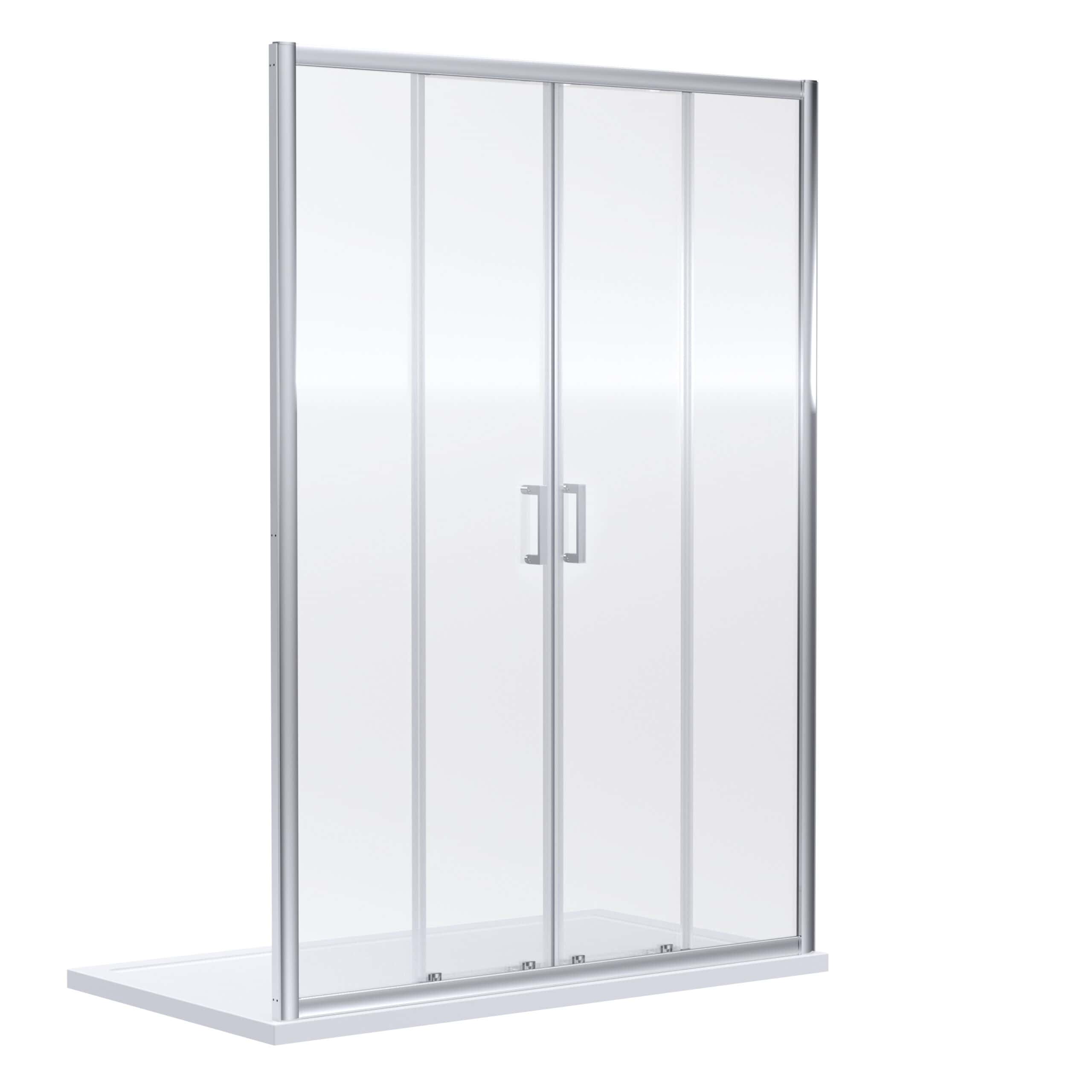Clear glass shower enclosure with aluminium frame, ideal for modern bathroom renovations and waterproofing. Easy to install with double doors for smooth opening and closing.