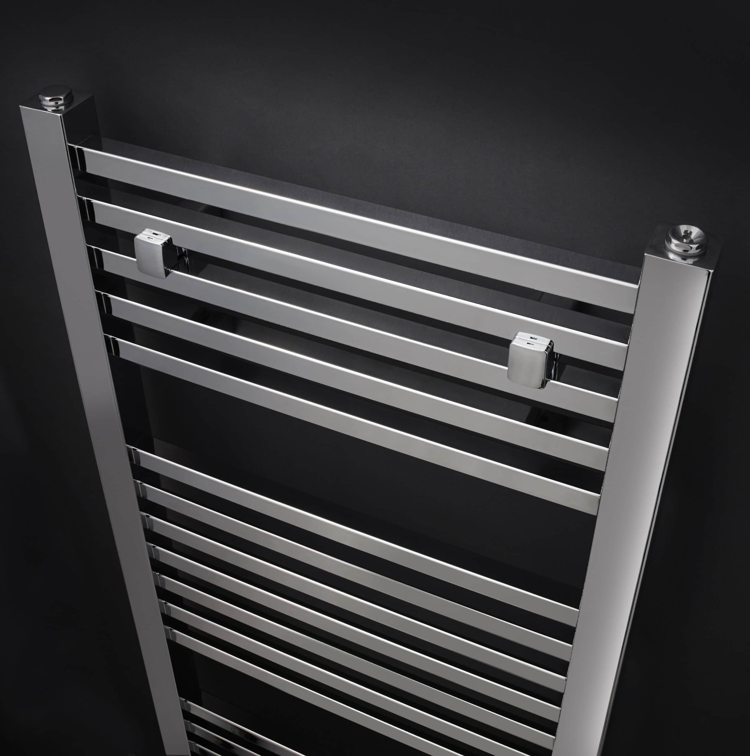Aluminium towel radiator with modern design for bathrooms, heated towel rail, stylish and functional bathroom heating solution.