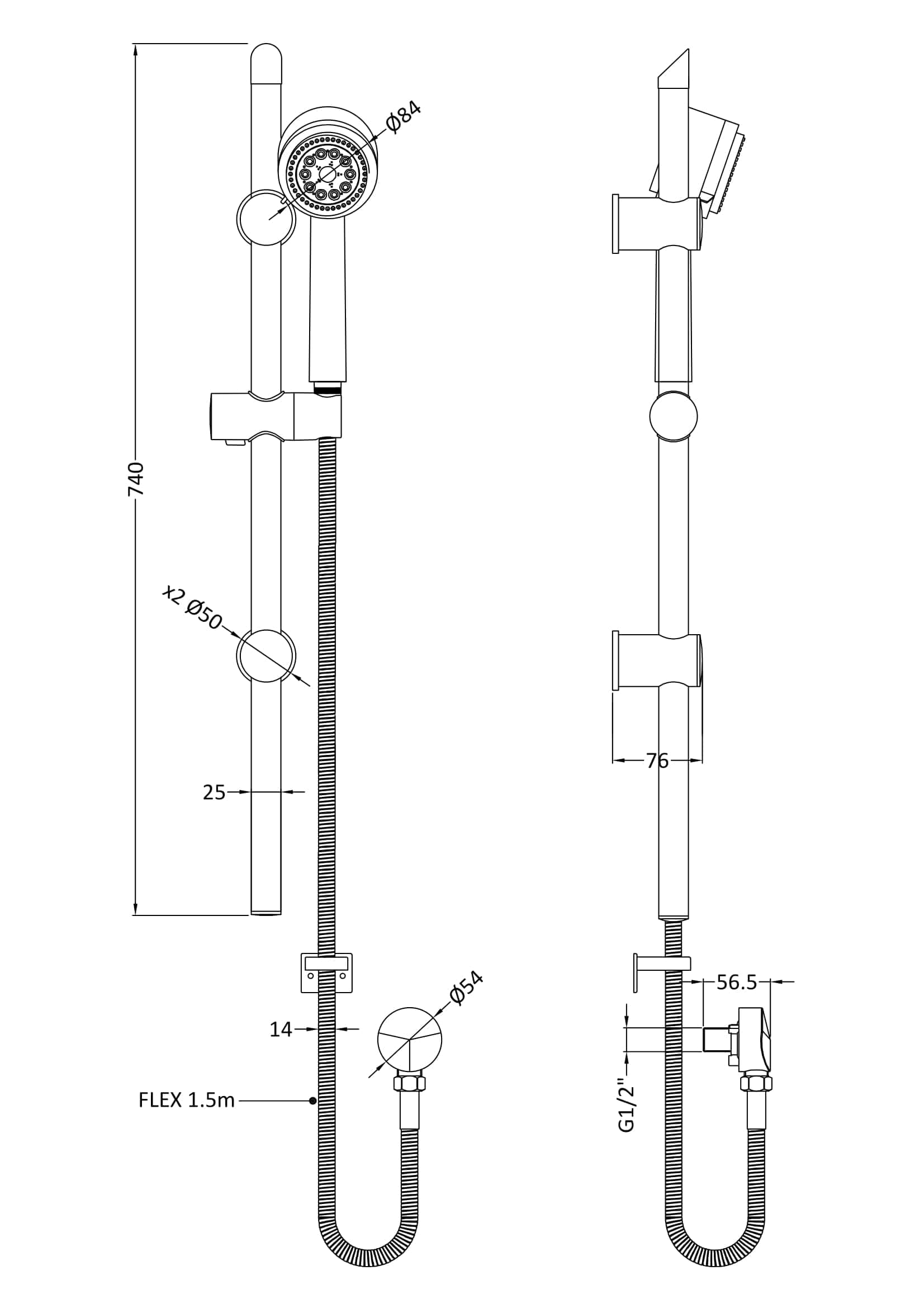 Flexible handheld shower head and rail system with adjustable height and modern design, ideal for luxury bathroom installations. Perfect for accessible and stylish bathroom upgrades.
