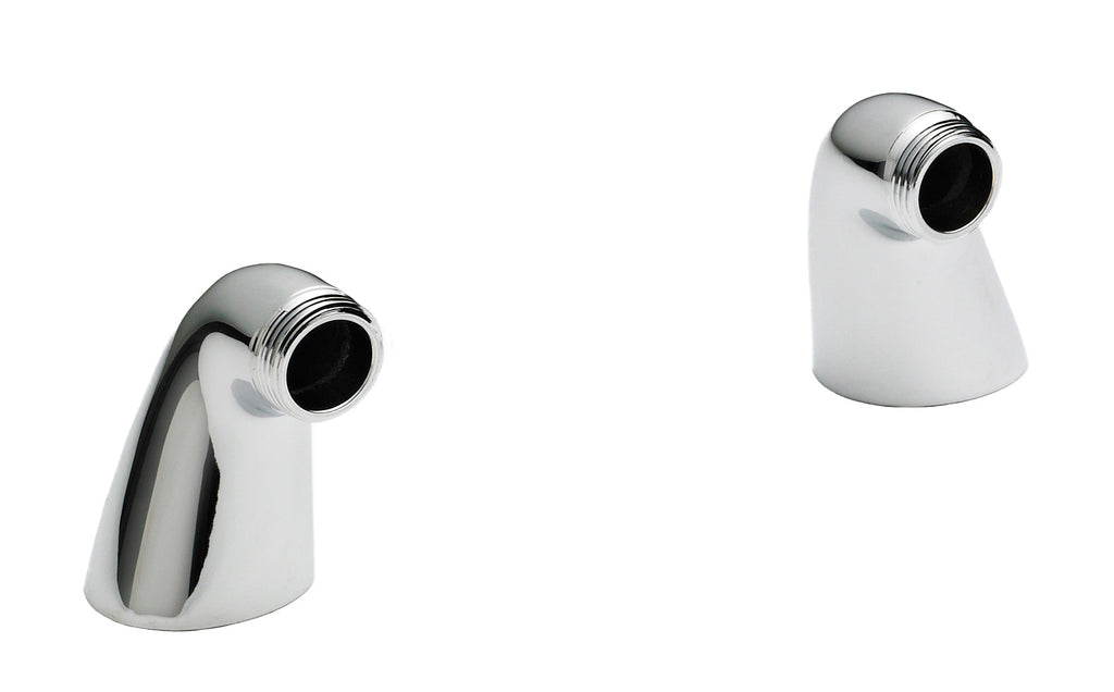 Brushed chrome bathroom tap spouts, contemporary bathroom fixtures, modern chrome basin outlets.