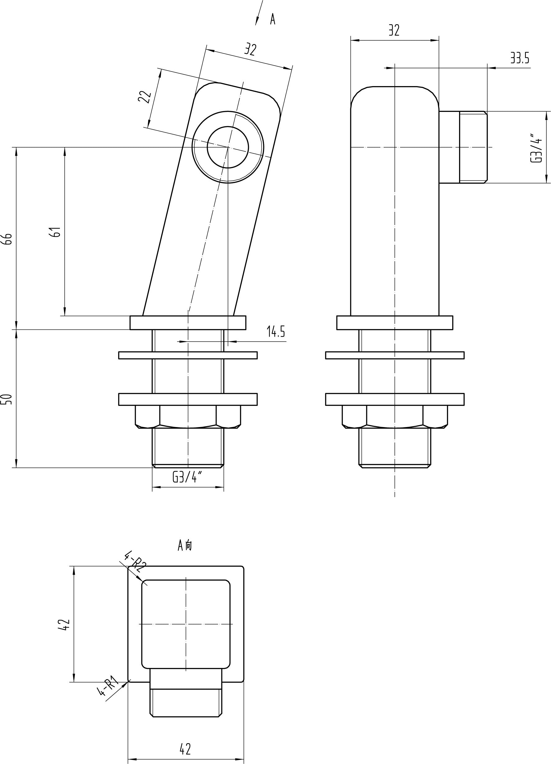 High-quality bathroom drain cover technical drawing with detailed measurements for plumbing installation.