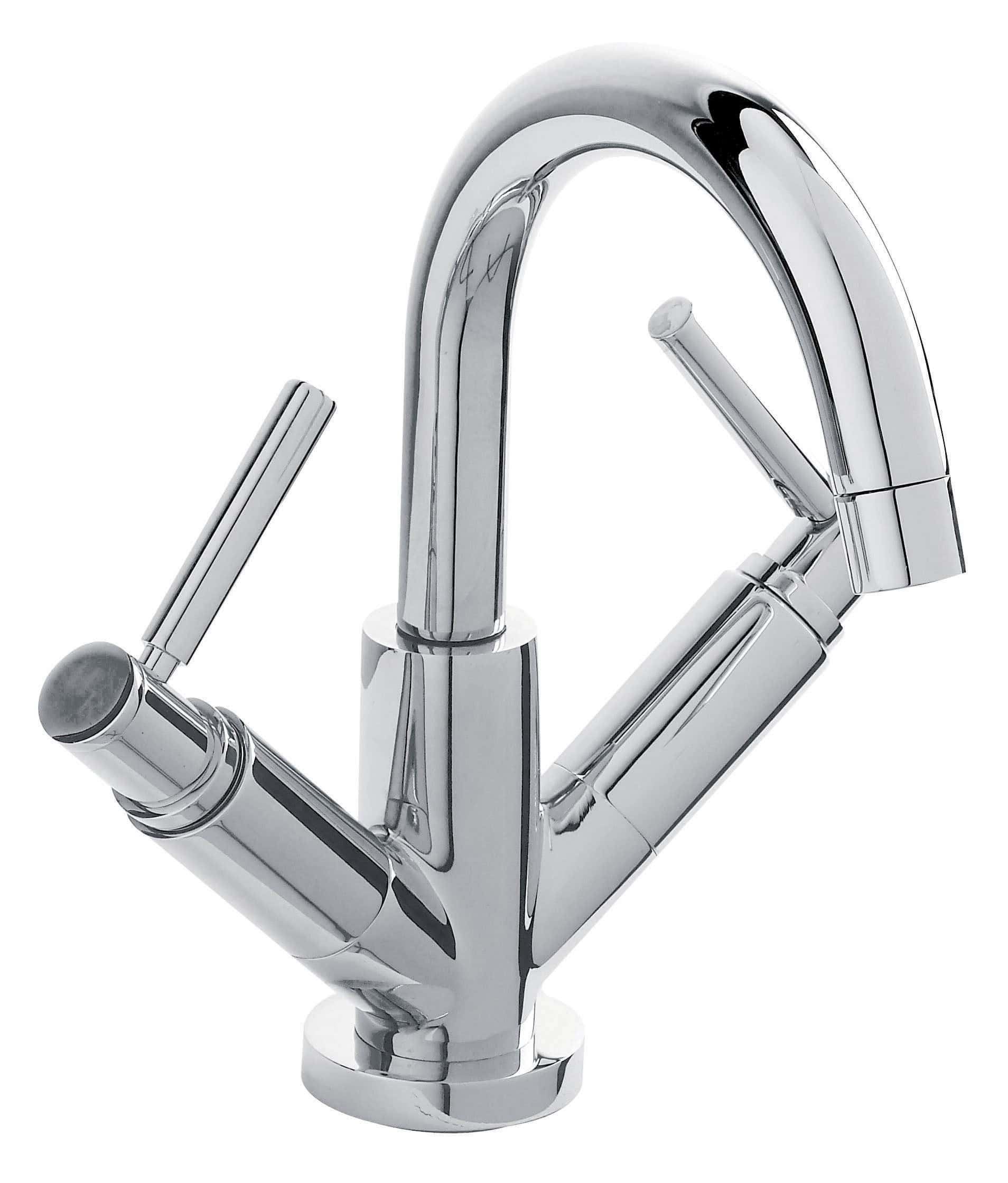 Shiny chrome kitchen sink mixer tap with single-lever control, modern design for stylish bathroom or kitchen renovations. Durable and easy to operate.