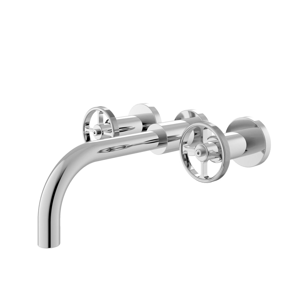 Chrome kitchen sink tap with dual control valves, modern sleek design, ideal for contemporary bathrooms and kitchens, durable and easy to install.
