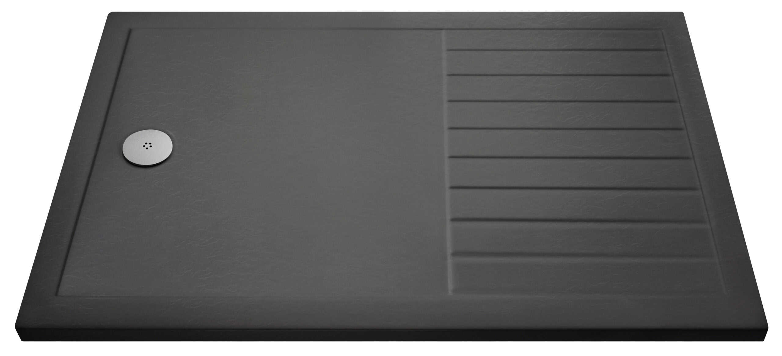 Hudson Reed Slip Resistant Rectangular Walk-In Shower Tray - Grey Slate