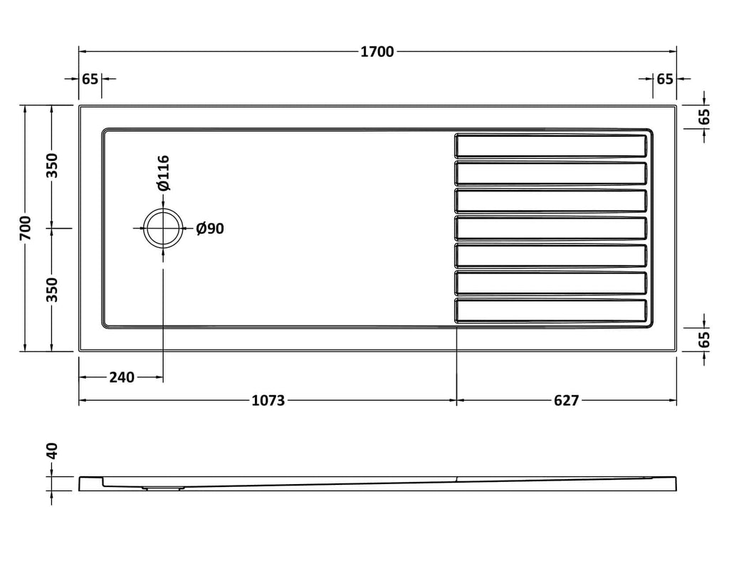 Sinks and bathroom fixtures technical drawing for Bubly Bathrooms, showcasing precise measurements and installation details for modern bathroom designs.