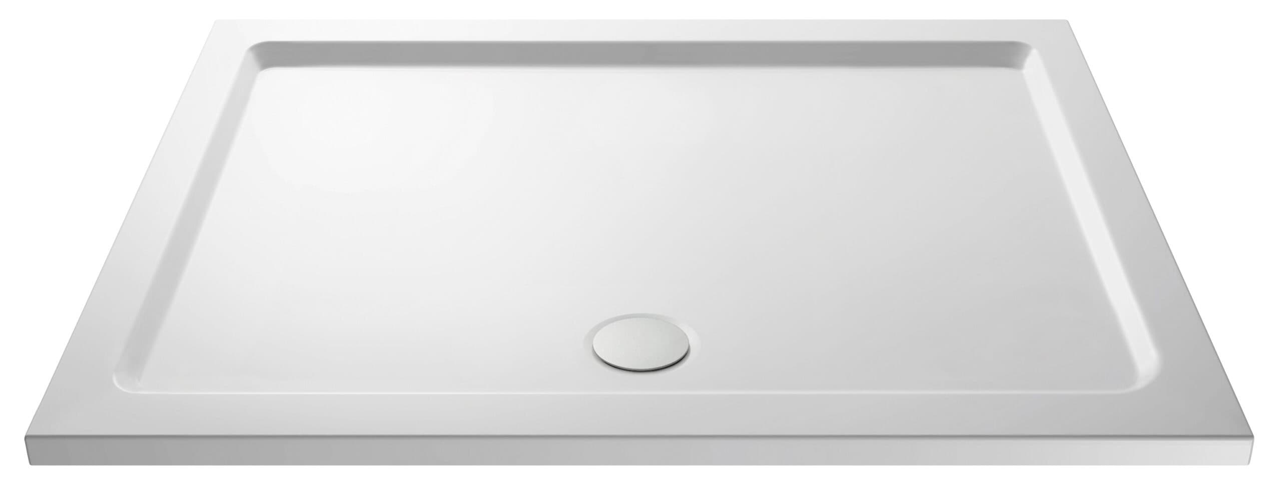 Aluminium white bathroom shower tray with a smooth surface and minimalist design, ideal for modern bathrooms. Durable, easy to clean, and perfect for creating a sleek shower space.