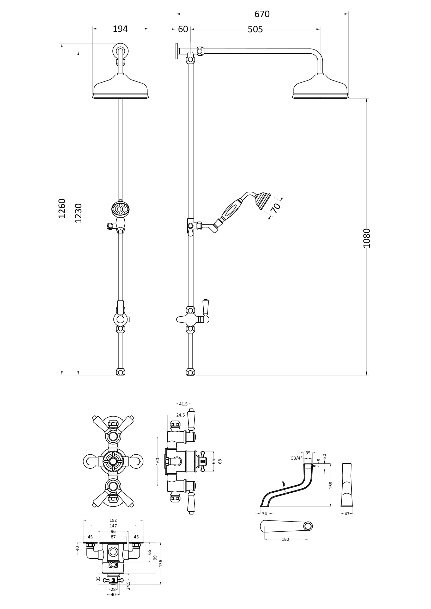 High-quality shower fittings and bathroom fixtures from Bubly Bathrooms, featuring a modern rainfall showerhead and handheld shower for a luxury bathroom experience.