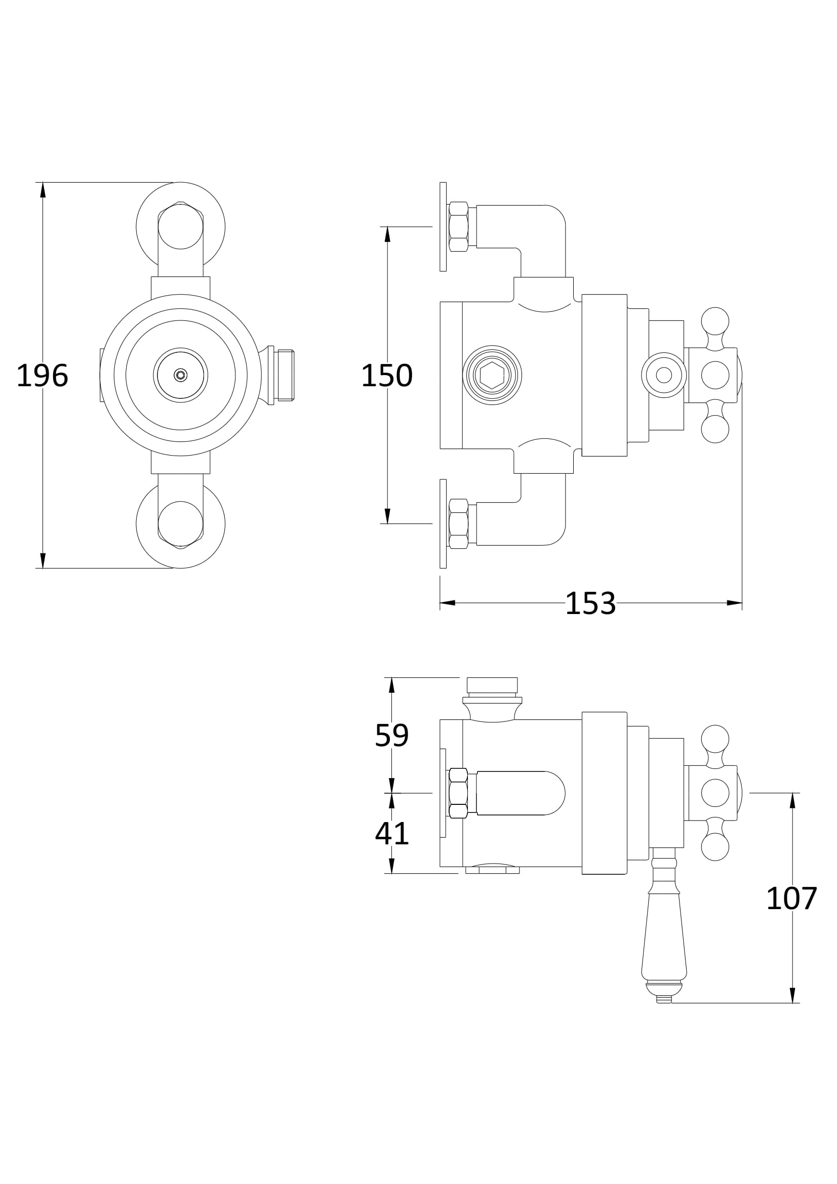 High-quality bathroom plumbing valve with precise technical dimensions, ideal for modern Bubly bathrooms and ensuring durable, reliable water control.