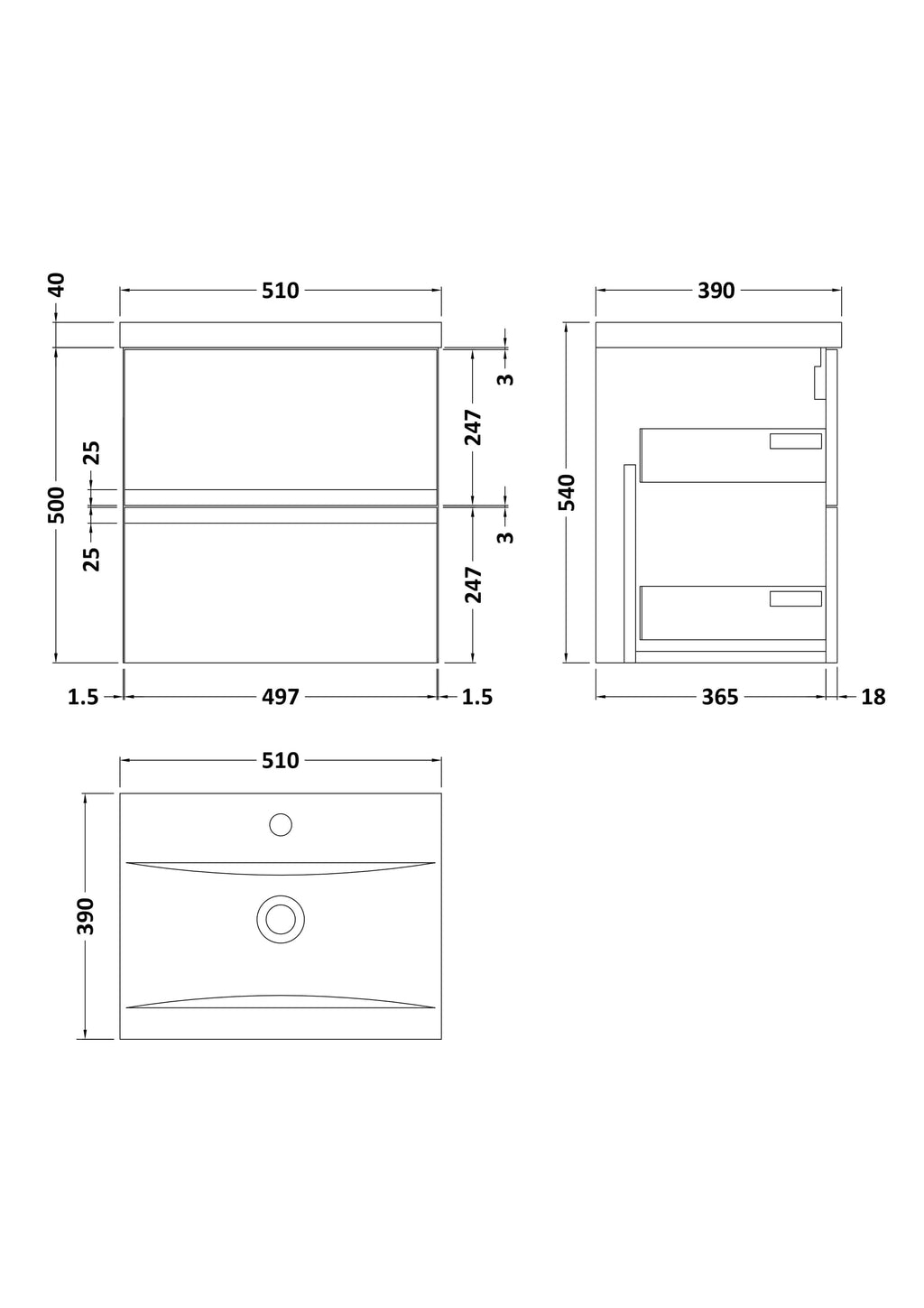 Sleek modern bathroom vanity with detailed dimensions, perfect for bathroom renovation projects, featuring spacious storage drawers and durable materials.
