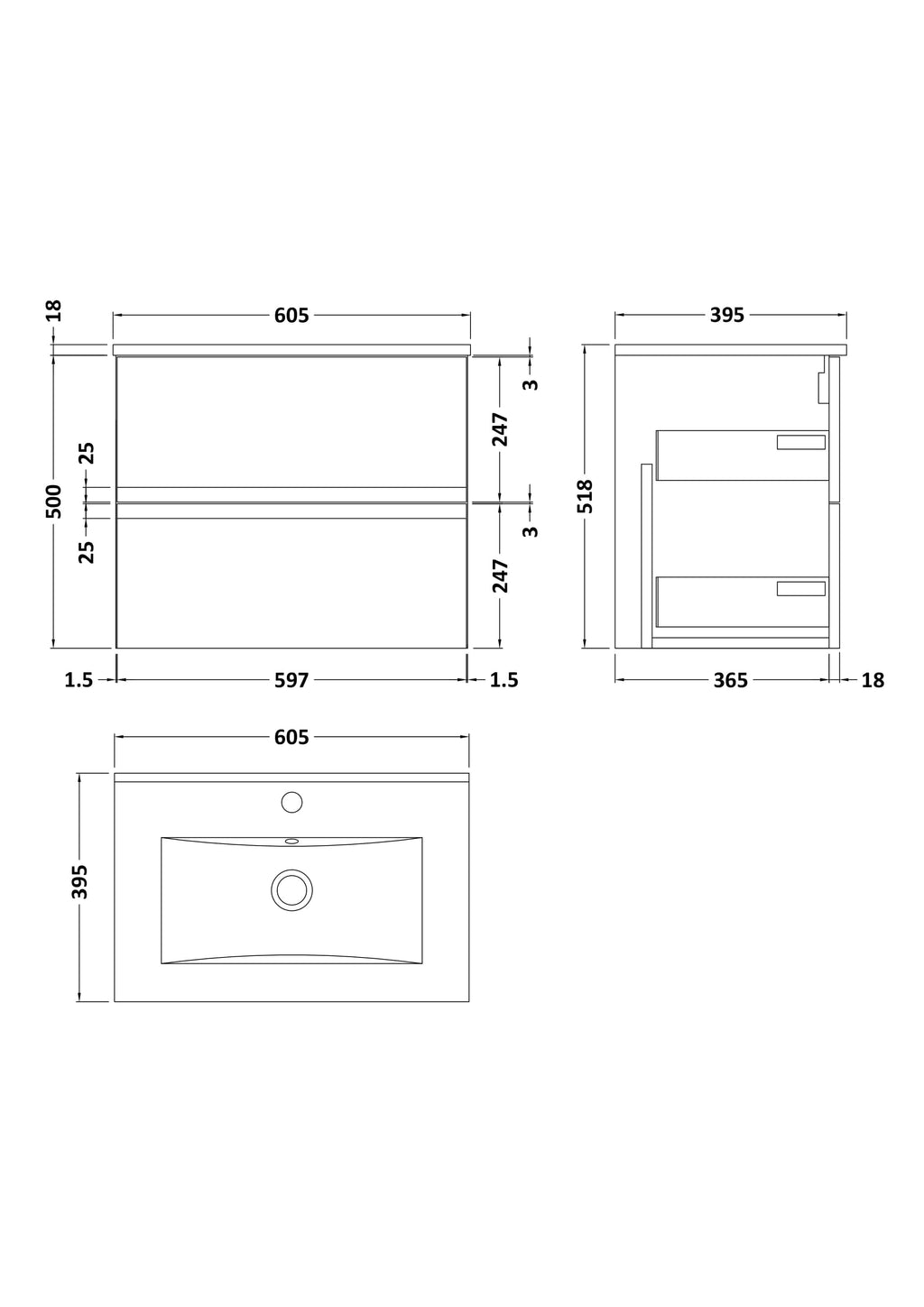 Sleek modern bathroom vanity with dimensions for seamless bathroom renovation and design. Featuring a spacious sink, storage drawers, and clean lines for contemporary Bubly bathrooms.