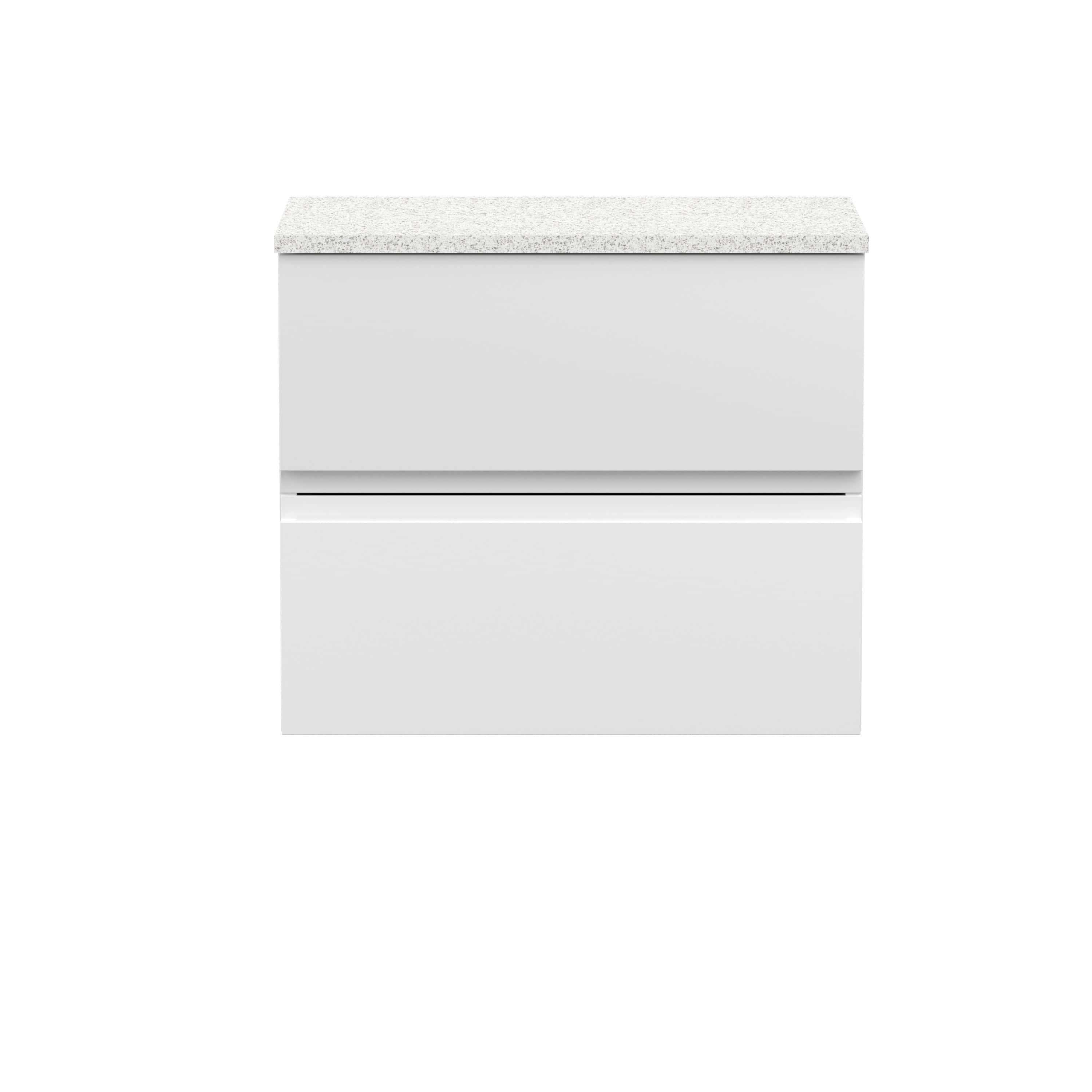 Sleek white bathroom vanity with integrated drawers and a textured countertop, perfect for modern bathroom storage and organisation. Stylish, functional, and enhances bathroom aesthetics.